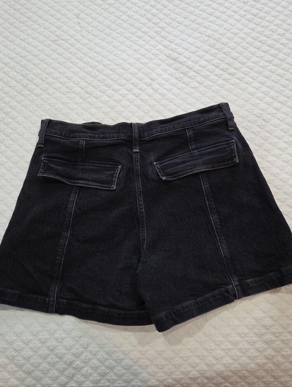 Madewell The Perfect Mid-Length Jean Shorts Size 30 Black High Rise